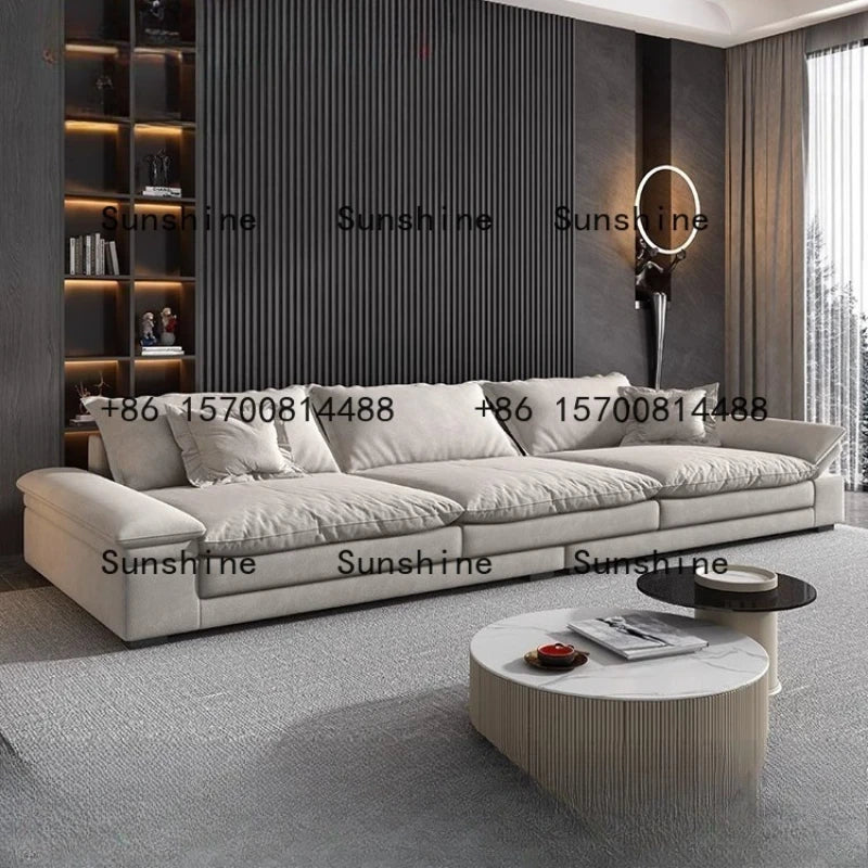 Armrests adjustable cat's paw cloth sofa Italian minimalist living room large inline row of technical fabric black fabric