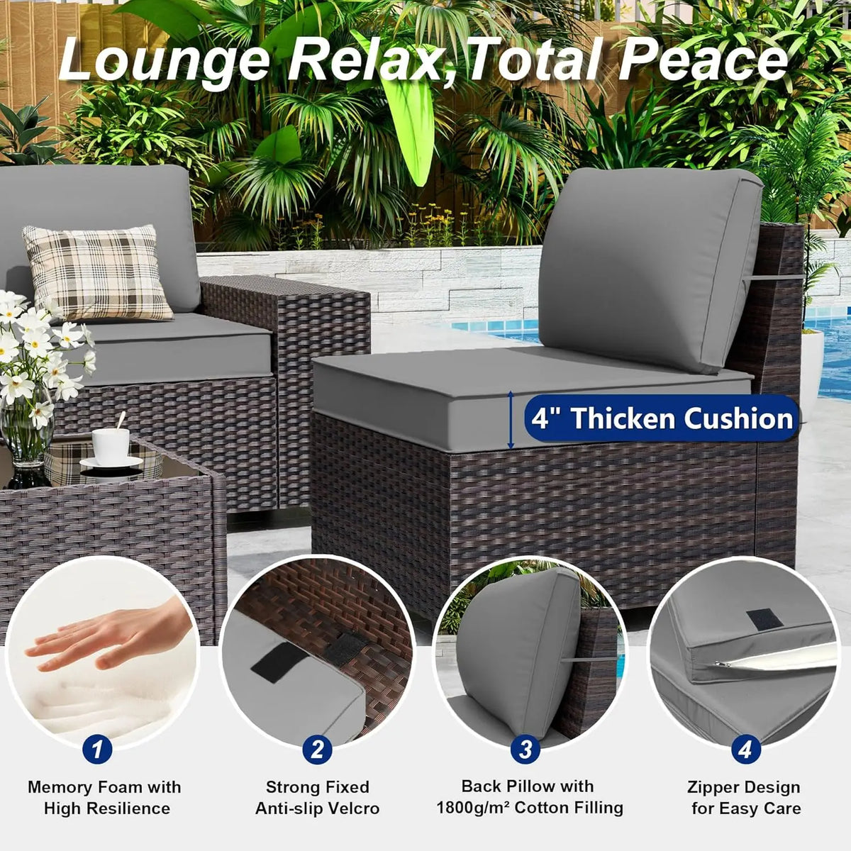 12pc High Back All-Weather PE Rattan Patio Sectional Sofa Set with Coffee Table & Cushions Outdoor Garden Use , Custom