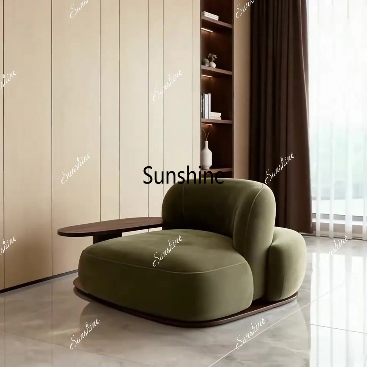 Italian minimalist fabric single sofa modern simple small apartment leisure chair