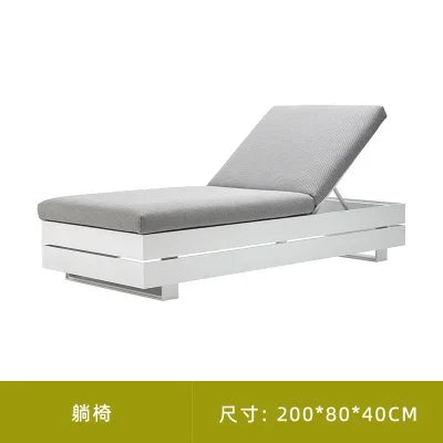 Outdoor sofa, rainproof, sunscreen, rattan craft, courtyard garden, Nordic solid wood coffee table