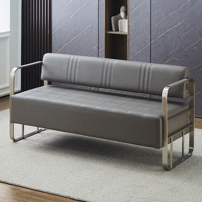 Barbershop Hairdresser Waiting Chair Beauty Clothing Shop Lounge Area Stainless Steel Gold-Plated Sofa Waiting Area Bench Chair