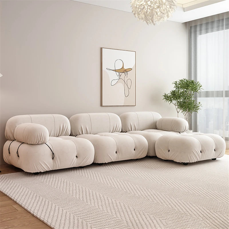 Modern Tufted Fabric Mario Bellini L-Shaped Modular Sectional Sofa （single sofa)