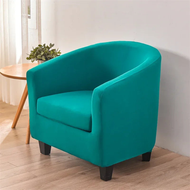 Elastic Club Chair Covers Solid Color Bath Tub Sofa Covers Single Cafe Bar Armchairs Slipcovers with Seat Cushion Cover Home