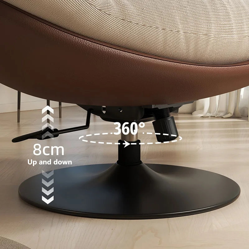 Luxury Living Room Lounge Chair Soft Reclining Home Relaxing Chair Adjustable Height Modern Bedroom Swivel Sofa Chairs Furniture