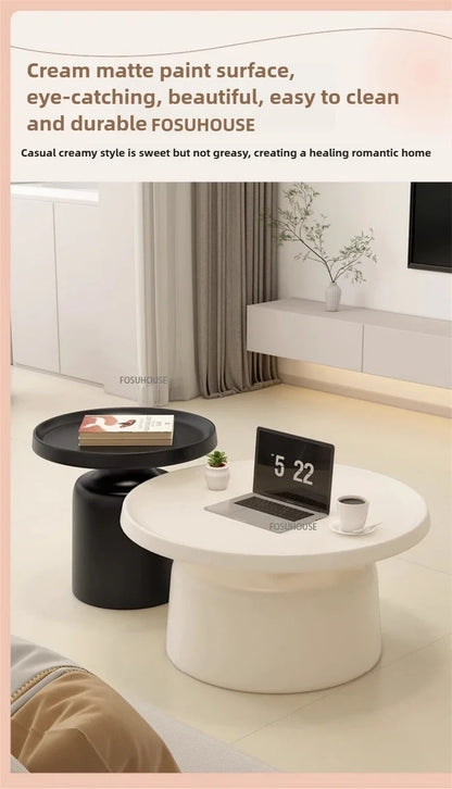 Nordic Living Room Center Table Circular Coffee Tables Modern Side Tea Table Portable Simple Bedroom Nightstand Home Furniture B