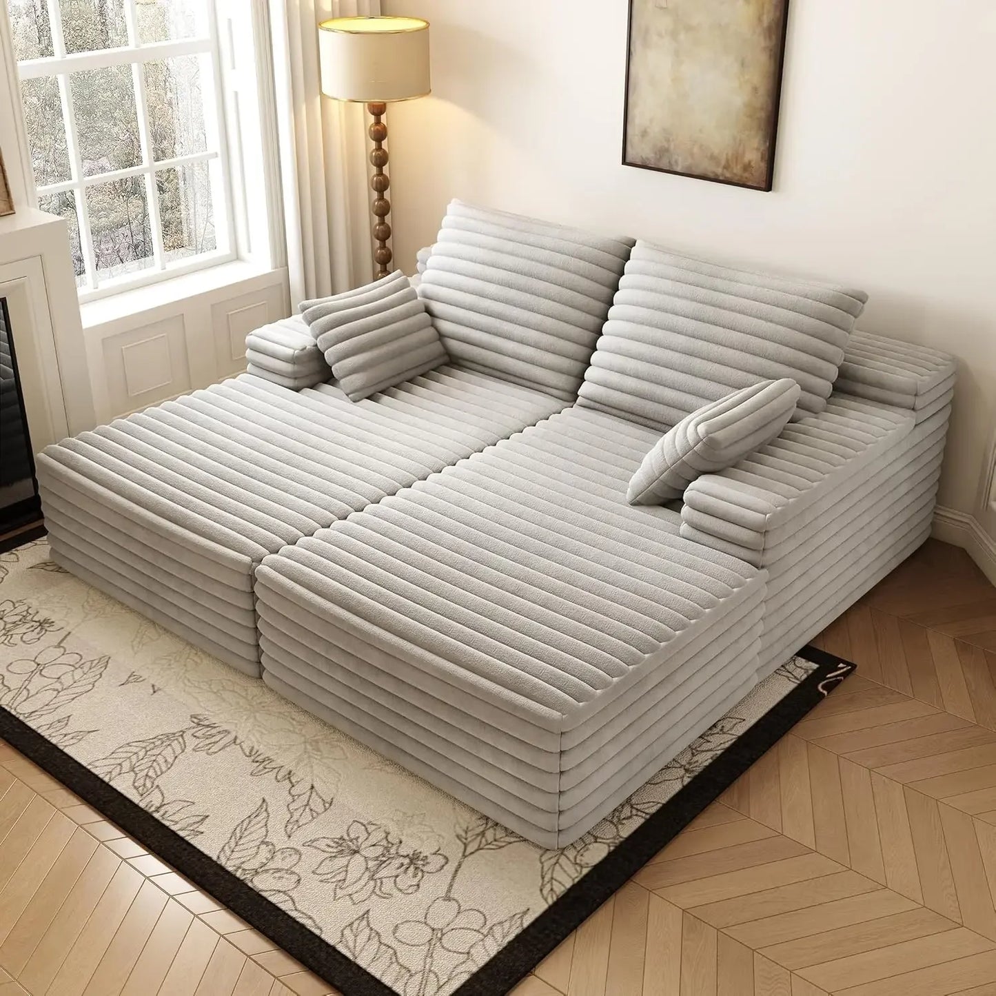 Cloud Plush Sofa Bed,Upholstered Boneless Cloud Sofa Deep Seat