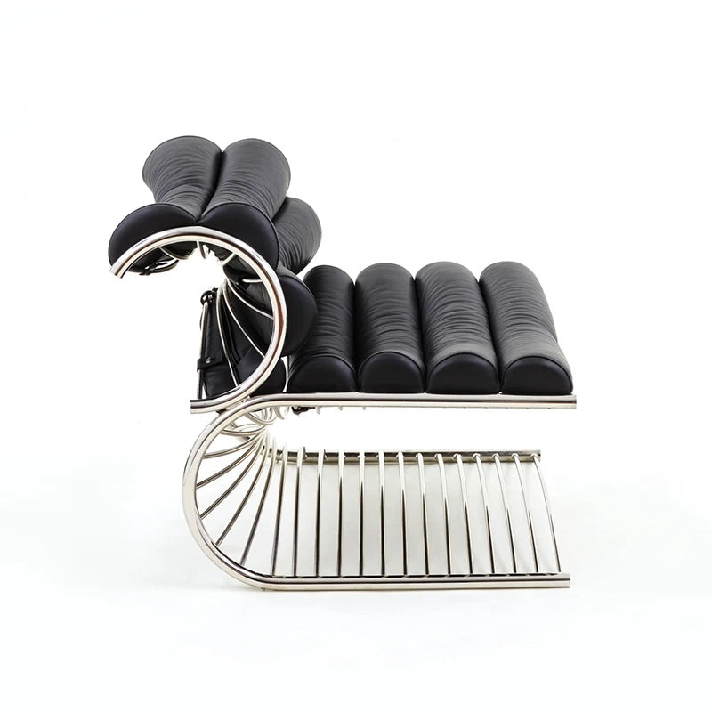 Nordic designer single back lounge chair creative hardware special-shaped home living room ergonomic model