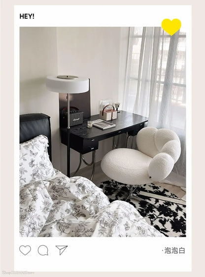 Design creative leisure chair Modern study leisure sofa chair Bedroom lift rotating dressing and makeup chair