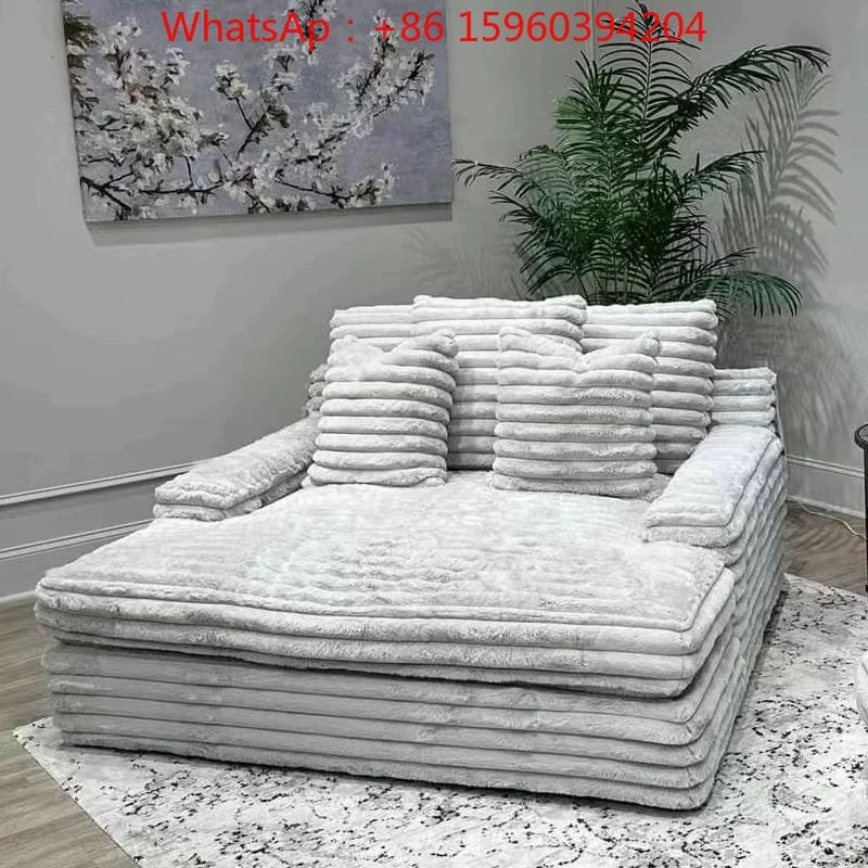 Light luxury lazy corduroy down cloud sofa wide sitting deep winter and summer removable and washable living room bedroom sofa