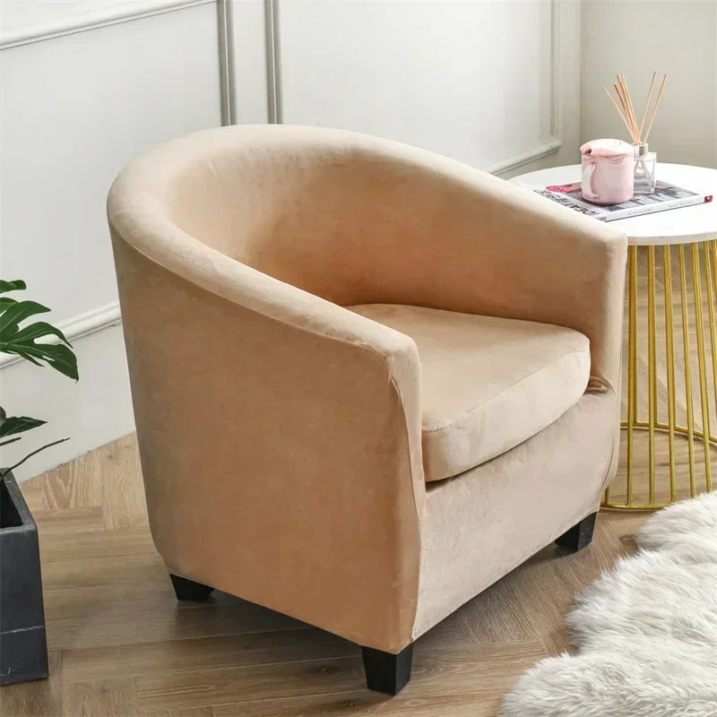 Velvet Arc Seat Sofa Cover Elastic Club Armchairs Covers Living Room Single Seat Tub Couch Slipcovers With Seat Cushion Covers