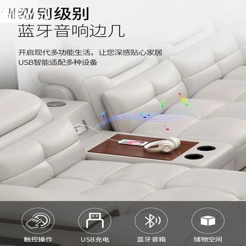 Italian leather sofa, modern single-layer leather sofa, living room small apartment, high-end light luxury leather sofa