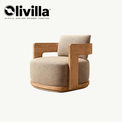 Homestay Courtyard Outdoor Sofa Villa Courtyard Garden Open-air Waterproof Furniture Set Simple Outdoor Teak Sofa Custom Design