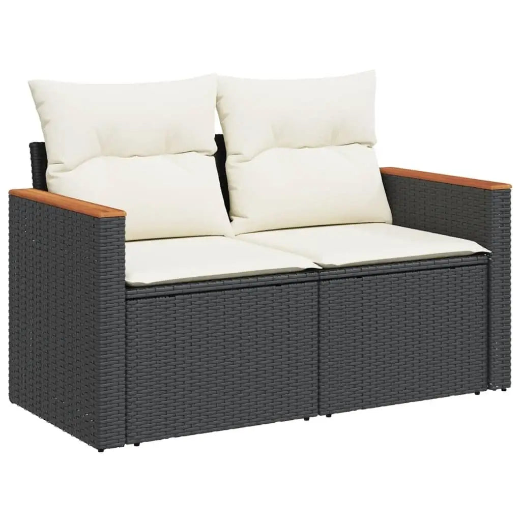 Stylish Black Outdoor Garden Sofa Set Durable Patio Furniture for Relaxing and Entertaining