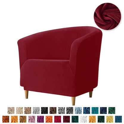 Velvet Tub Cover Chair Jacquard Single Seat Sofa Slipcover 1 Seate Living Room  Furniture Couch Washable Club Armchair Cover