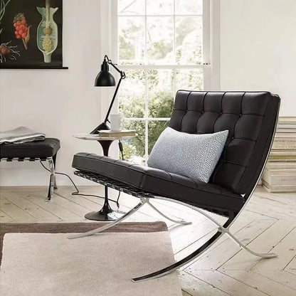 That chair designer retro leather modern simple Barcelona living room casual single sofa chair