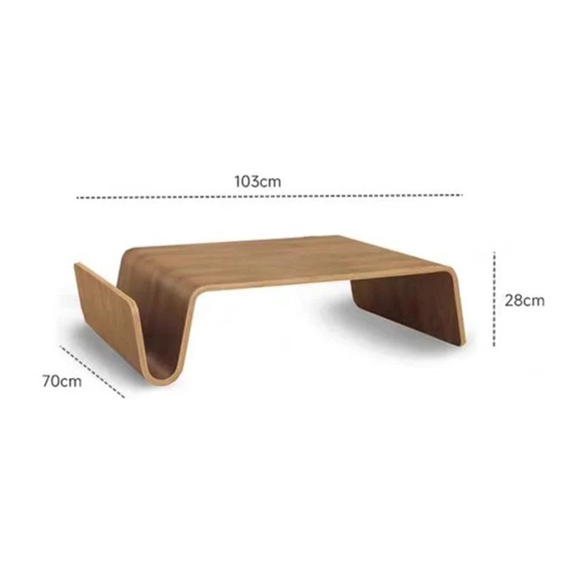 Customizable Solid Wood Coffee Table Modern Bentwood Room Desks Portable Low Center Tea Table  Living Room Furniture