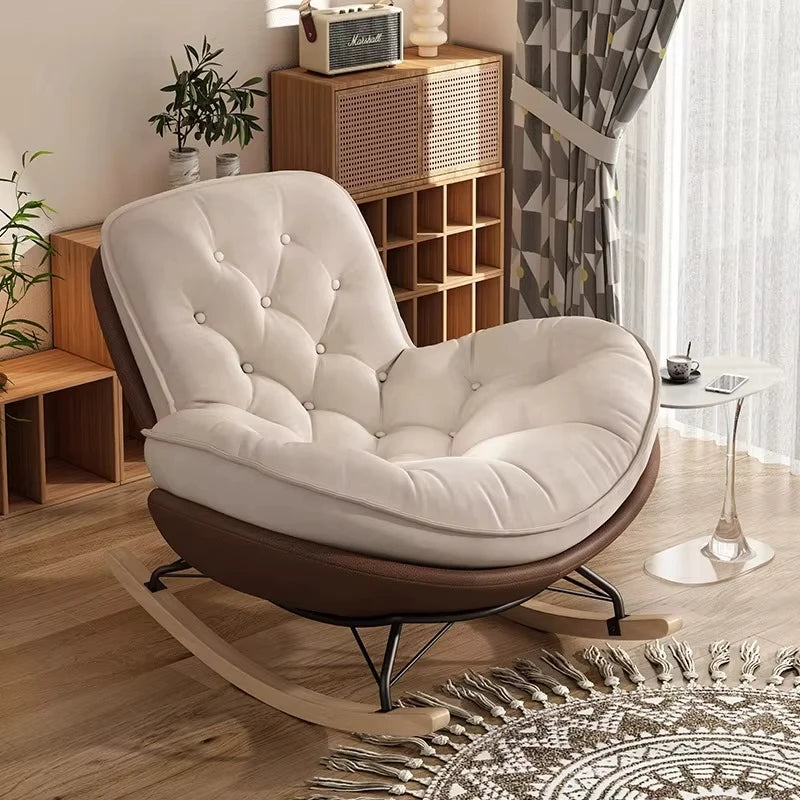 Lazy Sofa Rocking Chair Bedroom Lounge Chair Carefree Adult Living Room Single Balcony Leisure Rocking Chair Recliner Chairs