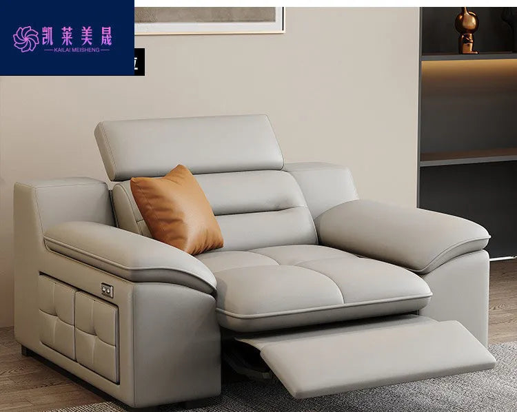 Multi-purpose leather high-end home living room electric light luxury sofa modern minimalist sofa