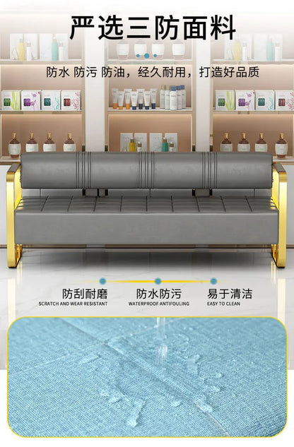 Furniture Barber Shop Sofa Waiting Salon Special Chair Hair Salon Rest Area Stainless Steel Sofa Chair