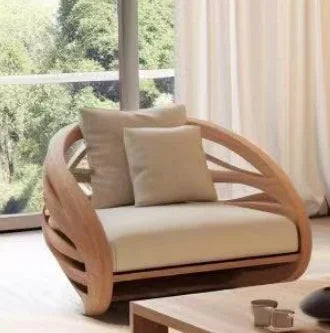 Minimalistic Wooden Sofa Stools Recliners Modern 3 Seater Lazy Living Room Couch Lounge