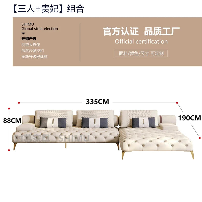 Italian Genuine Leather Sofas Sectional Modern Luxry Designer Loveseat Sofa 3 Piece Set Woonkamerbanken Living Room Furniture