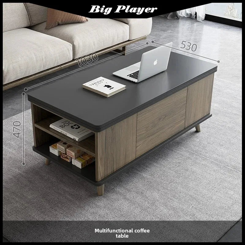 Creative Folding Dining Table Dual-Use Small Apartment Simple Unique Living Room Retractable Lifting Coffee Table Furniture