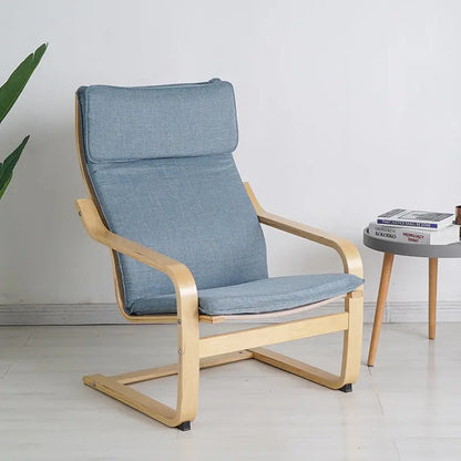Nordic Lounge Chair - Solid Wood Armrest Recliner for Balcony & Nursery