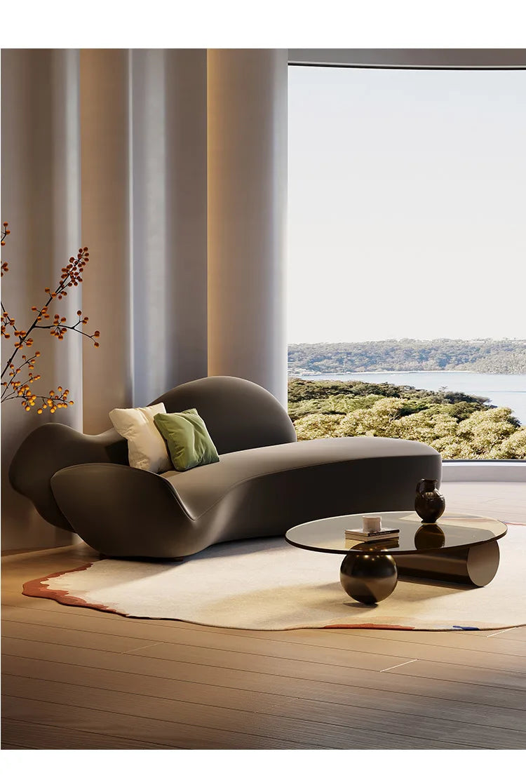 Beauty salon sofa light luxury high sense curved rest area reception special-shaped living room small apartment