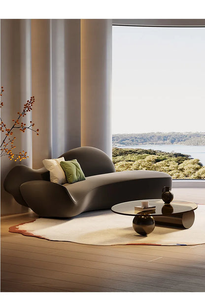 Beauty salon sofa light luxury high sense curved rest area reception special-shaped living room small apartment