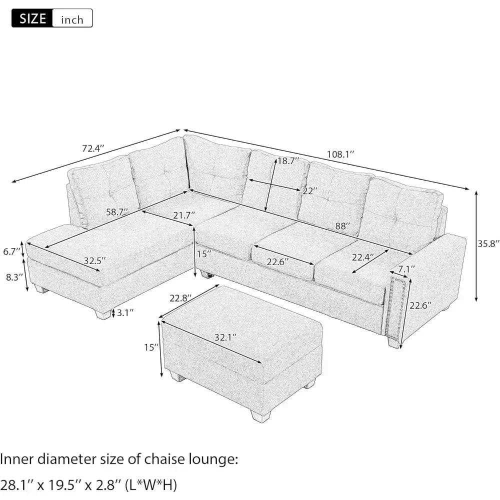 high quality,durable ,practical,Exquisite  Comfy Oversized Corner Sofa Cup Holder,Fabric Living Room Furniture Couch Sets