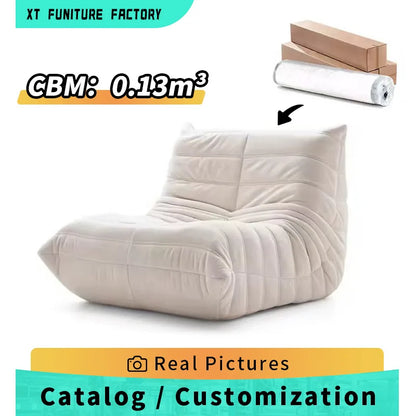 Caterpillar compression sofa living room single high-end designer can sit lazy fabric Nordic style