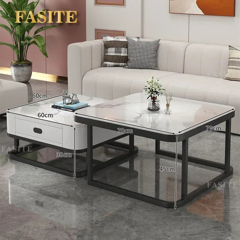 Glass Luxury Coffee Tables Bedside Centre Center Coffee Tables Gold Combination Nordic Basse De Salon Living Room Furniture