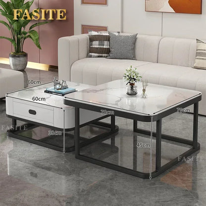 Glass Luxury Coffee Tables Bedside Centre Center Coffee Tables Gold Combination Nordic Basse De Salon Living Room Furniture