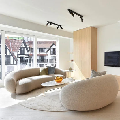 Modern design furniture sofa lounge nut circle curved sofa couch white modern sofas