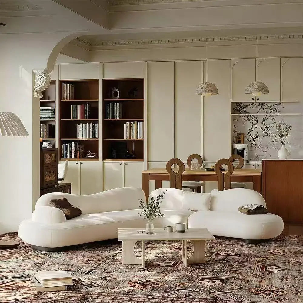 Italian minimalist sea salt sofa living room large flat layer fabric simple modern special-shaped sofa