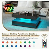 LED Coffee Table with Lights Center Cocktail Table Living Room High Gloss