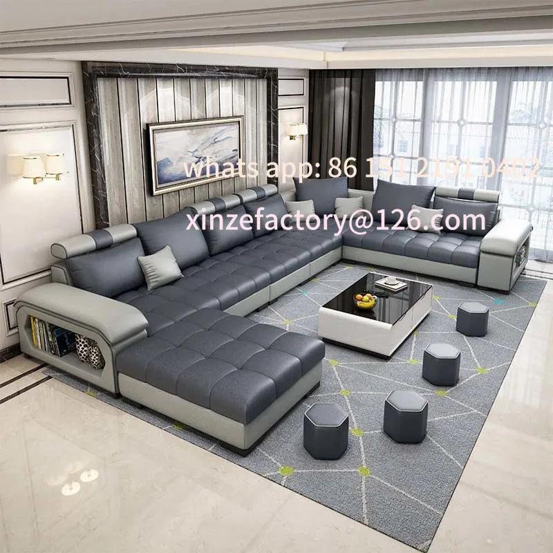 Customizable  Room Sectional Sofa U Shape 7 Seater Fabric Couch Luxury Sofa Set Multifunctional Corner Sofa With US