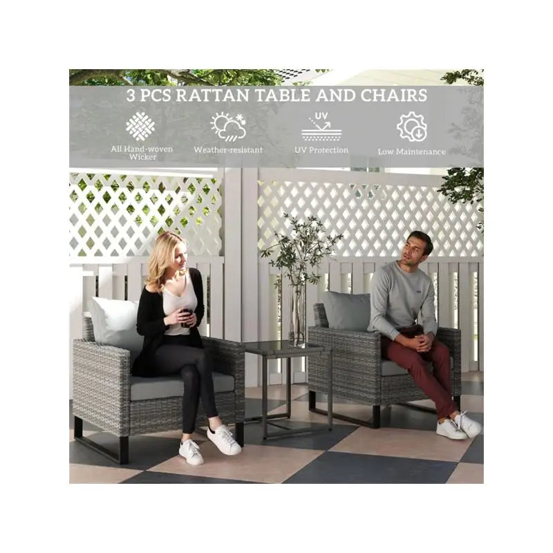 Outdoor Bistro Set Table and Chairs for Patio, Garden, Deck, and Balcony - Stylish Space-Saving Dining Furniture
