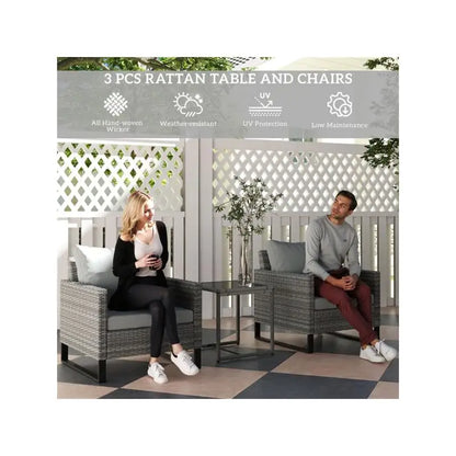 Outdoor Bistro Set Table and Chairs for Patio, Garden, Deck, and Balcony - Stylish Space-Saving Dining Furniture