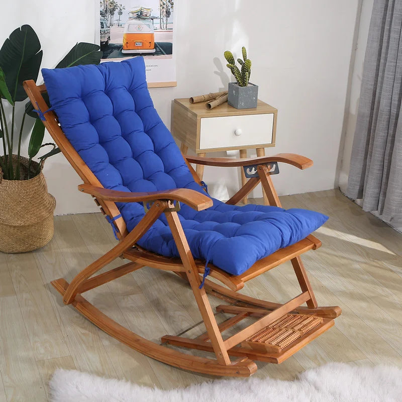 Four Seasons Thick Bench Cushion Rocker Chair Cotton Cushion Solid Color Soft Thicken Outdoor Garden Reclining Chair Cushions