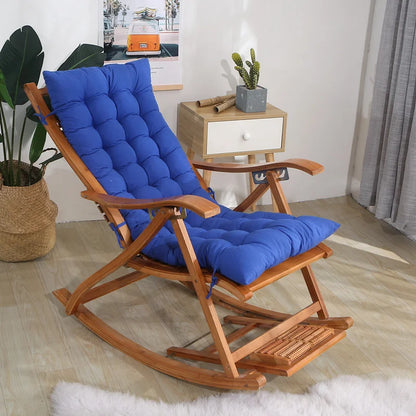 Four Seasons Thick Bench Cushion Rocker Chair Cotton Cushion Solid Color Soft Thicken Outdoor Garden Reclining Chair Cushions