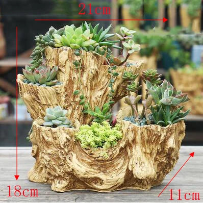 American Broken Root Shape Succulent Resin Flower Pot Outdoor Balcony Furnishing Crafts Garden Villa Vase Ornaments Decoration