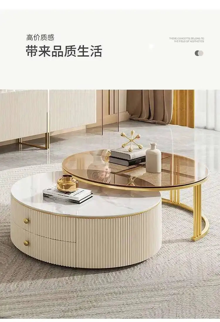 Mesa Nordic Luxury Glass Coffee Tables Living Effect Room Korea Marble Beautiful Cute Side Table De Centro De Sala Furniture