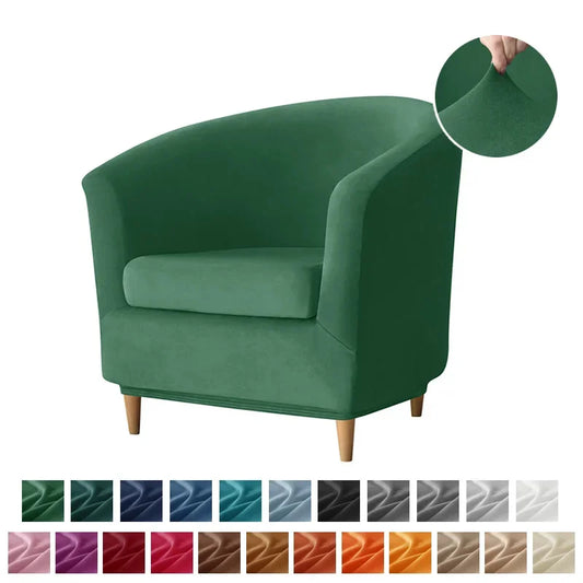 Velvet Tub Cover Chair Jacquard Single Seat Sofa Slipcover 1 Seate Living Room  Furniture Couch Washable Club Armchair Cover