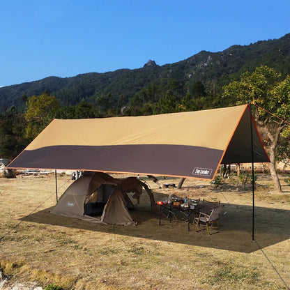 Oxford Large Tarp Waterproof 4x6m Sun Shelter Outdoor Camping Awning Tent Big Tarp Shade Canopy for Family Beach Hiking