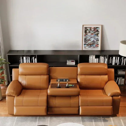 Relaxing Genuine Leather Sofa Living Room Electric Reclining Italian Sofa Lounge Luxury Divani Da Soggiorno Apartment Furniture
