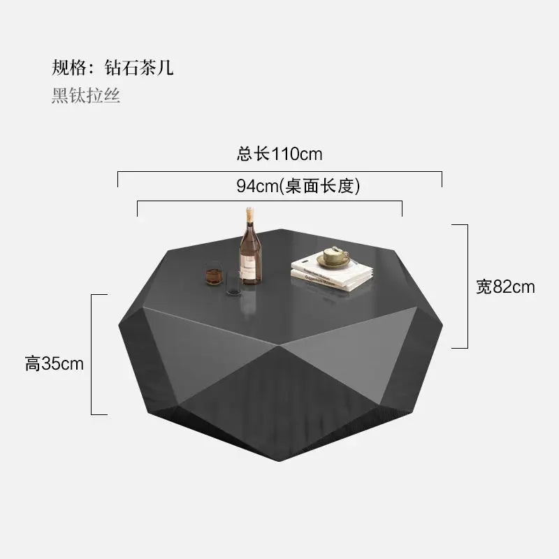 Modern Minimalist Luxury Diamond Stainless Steel Coffee Table Living Room Furniture Shaped  Center Table Tea Table Escritorios