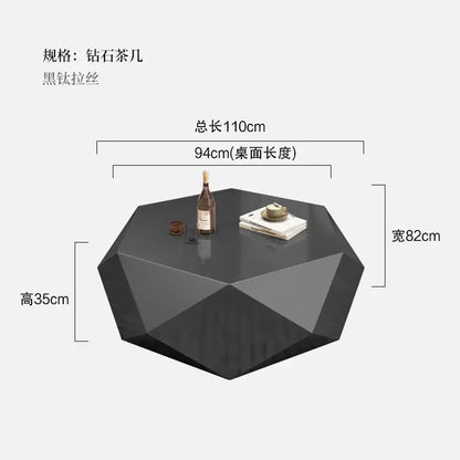 Modern Minimalist Luxury Diamond Stainless Steel Coffee Table Living Room Furniture Shaped  Center Table Tea Table Escritorios