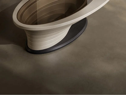 z. * Abyss table basse salon ménage petit appartement lumière luxe moderne ovale table basse en verre