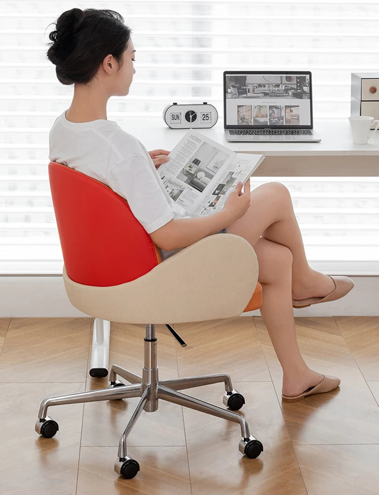 Roller Armrest Office Chair Yellow Soft Modern Study High Swivel Office Chair Ergonomic Relaxing Silla De Escritorio Furniture